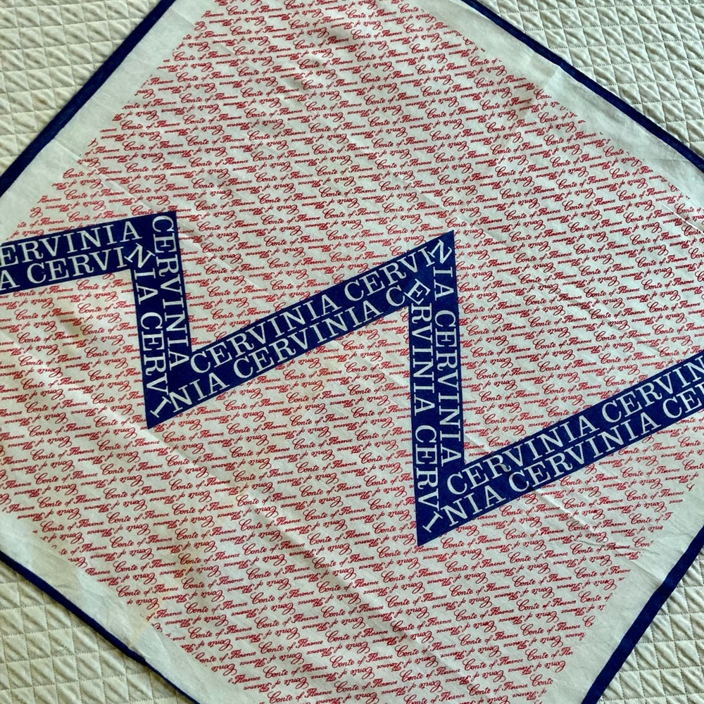 CERVINIA, vintage cotton bandanna. Unisex